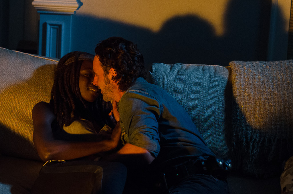 Danai Gurira as Michonne and Andrew Lincoln as Rick Grimes - The Walking Dead _ Season 6, Episode 10 - Photo Credit: Gene Page/AMC