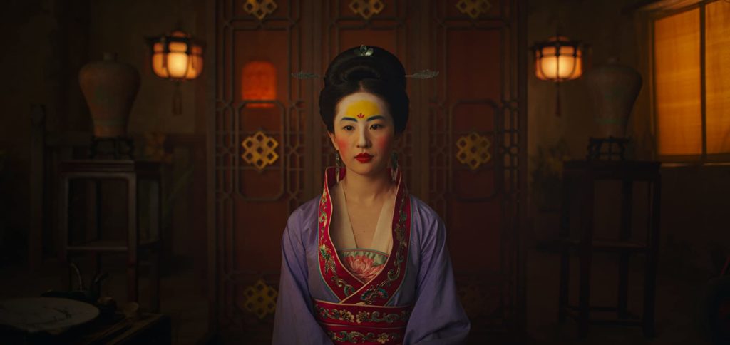 Yifei Liu as Mulan meeting the Matchmaker. (Photo credit: Disney)