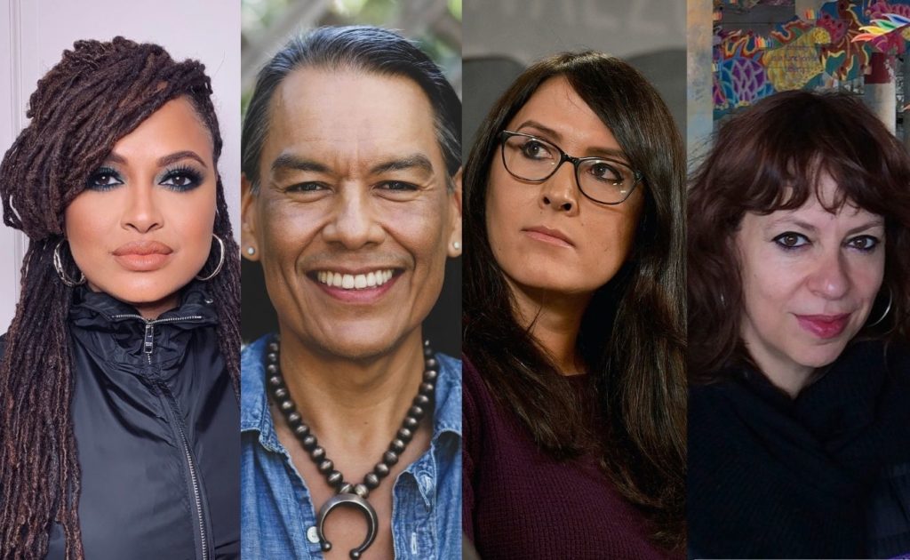 (L-R) Ava DuVernay, Bird Runningwater, Sydney Freeland, and producer Shaz Bennett. (Photos courtesy NBC, photo compilation from Shadow And Act)