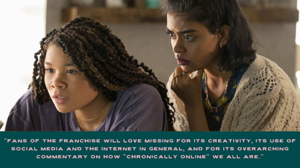 Storm Reid and Megan Suri in Missing