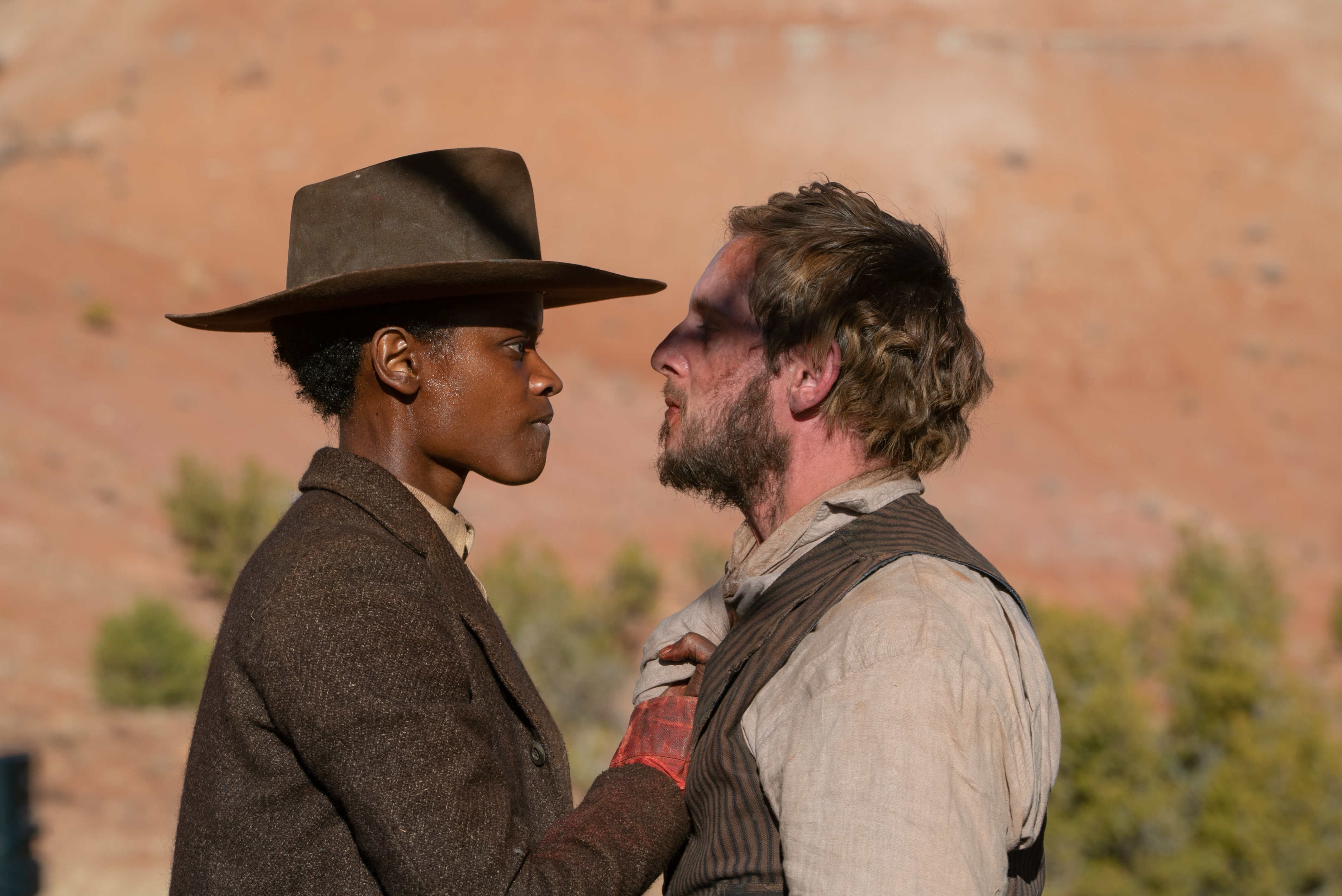 Letitia Wright and Jamie Bell in Surrounded (Richard Foreman/MGM)