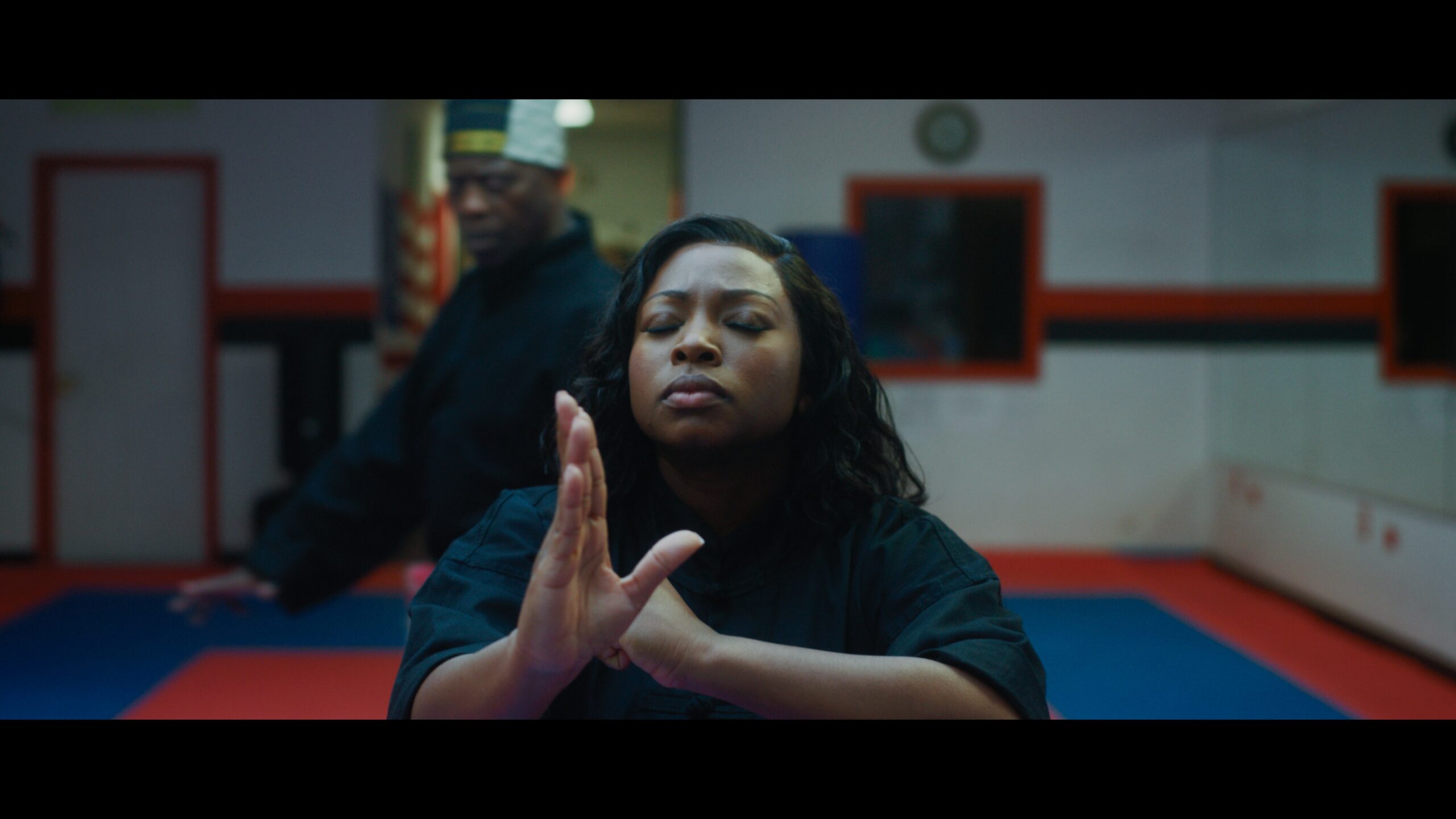 Jaeda King (Naturi Naughton) trains with her father. (Photo credit: BET+)