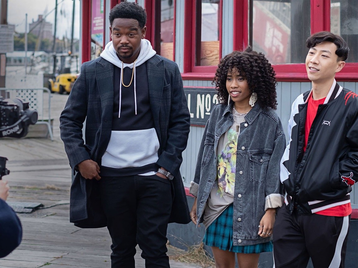 Dexter Darden, Zoe Renee and Bloom Li in Chang Can Dunk (Photo credit: Disney+)