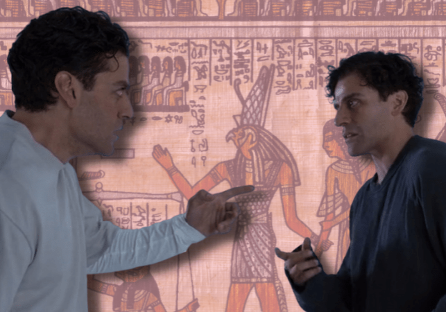 Marc and Steven (Oscar Isaac) are two parts of one body, much like ancient Egyptian gods.