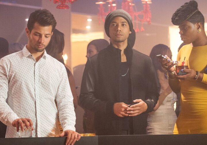 EMPIRE: Michael (guest star Rafael de la Fuente, L), Jamal (Jussie Smollett, C) and Porsha (guest star Ta'Rhonda Jones, R) wait for Cookie to arrive in the "Out Damned Spot" episode of EMPIRE airing Wednesday, Feb. 11 (9:01-10:00 PM ET/PT) on FOX. ©2015 Fox Broadcasting Co. CR: Matt Dinnerstein/FOX