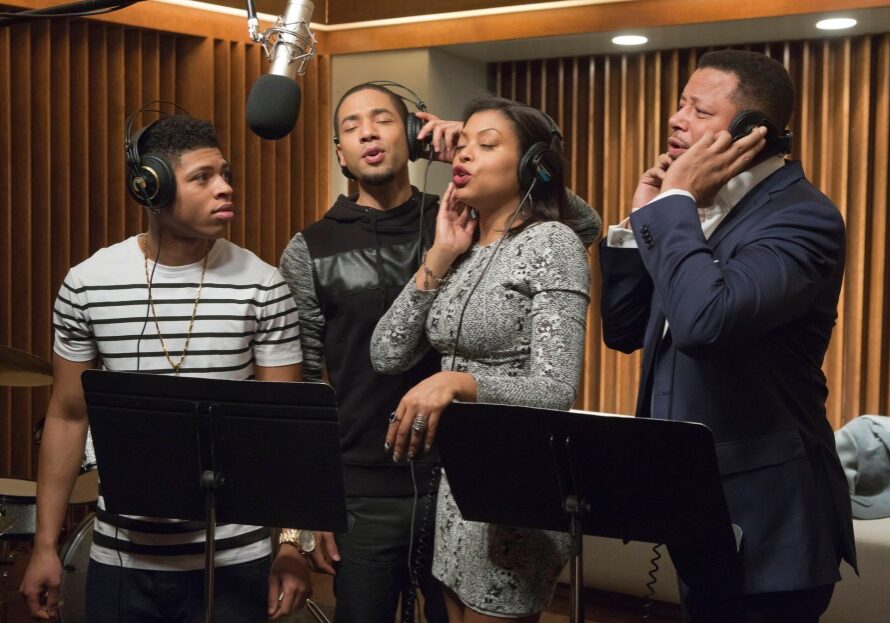 EMPIRE: The Lyon family comes together to record a legacy album in the "The Lyon's Roar" episode of EMPIRE airing Wednesday, Feb. 25 (9:01-10:00 PM ET/PT) on FOX. Pictured L-R: Bryshere Gray, Jussie Smollett, Taraji P. Henson and Terrence Howard. ©2015 Fox Broadcasting Co CR: Chuck Hodes/FOX