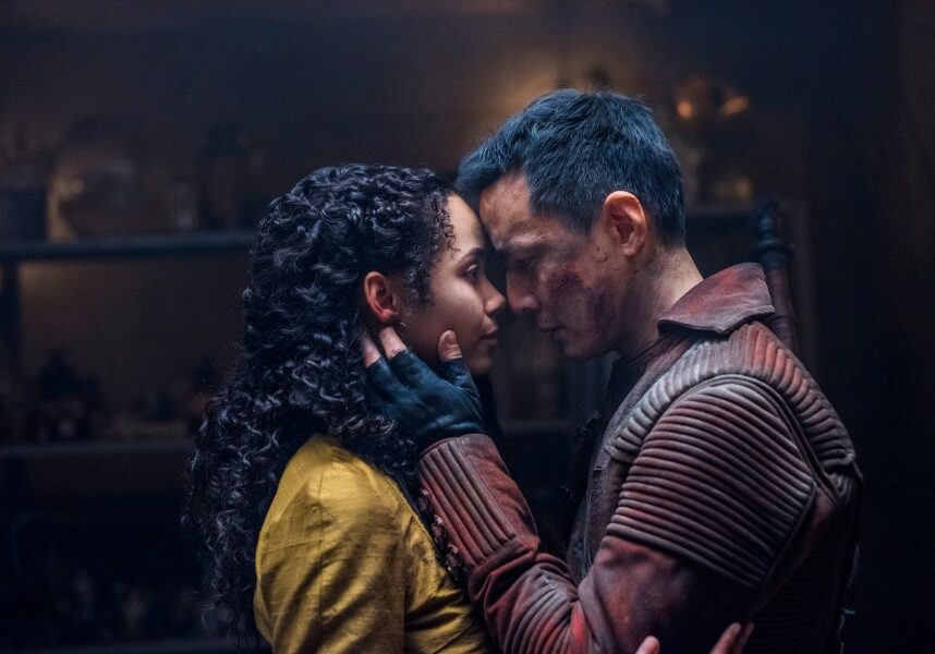 Daniel Wu as Sunny, Madeleine Mantock as Veil - Into the Badlands _ Season 2, Episode 10 - Photo Credit: Antony Platt/AMC