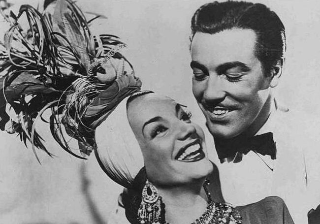 Carmen Miranda and Cesar Romero in a press image for Week-end in Havana (20th Century Fox).