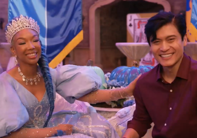 Brandy and Paolo Montalban on the set of Descendants: The Rise of Red