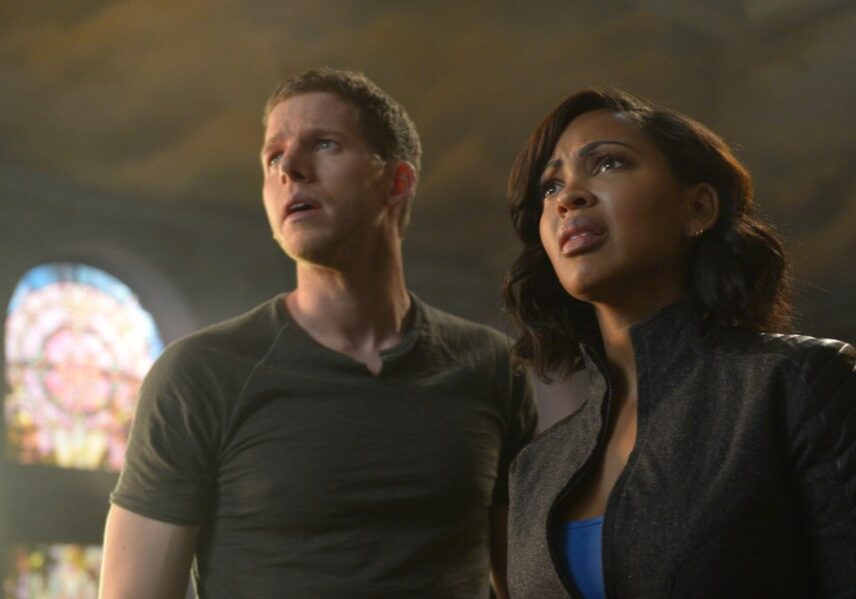 MINORITY REPORT: L-R: Dash (Stark Sands) and Det. Vega (Meagan Good) in the all-new “Hawk-Eye” episode of MINORITY REPORT airing Monday, Oct. 5 (9:00-10:00 PM ET/PT) on FOX. CR: FOX. © 2015 FOX Broadcasting.