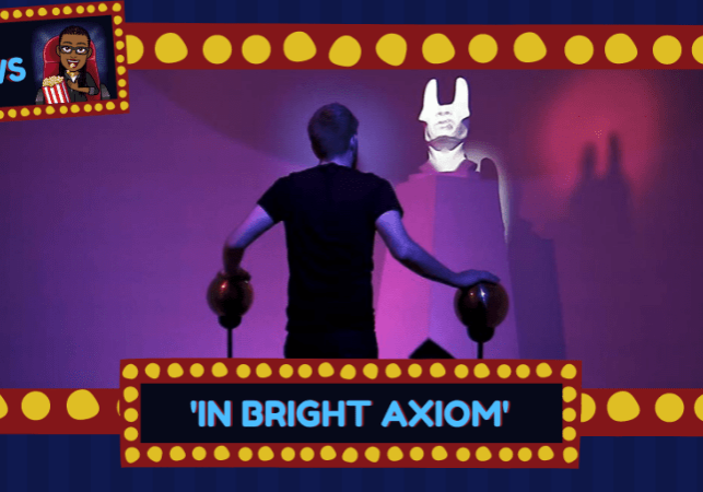 A man meets one of the strange creatures in In Bright Axiom.