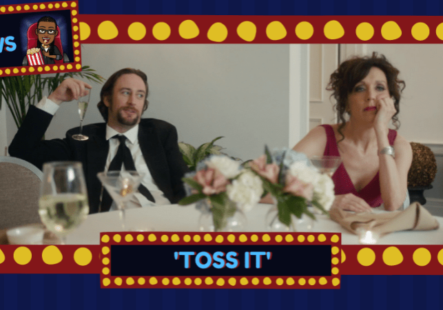 Phil Burke and Michele Remsen in Toss It as Finn and Emily, miserable at Finn's brother's wedding.