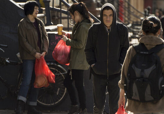 MR. ROBOT -- "v1ew-s0urce.flv" Episode 107 -- Pictured: Rami Malek as Elliot Alderson -- (Photo by: David Giesbrecht/USA Network)