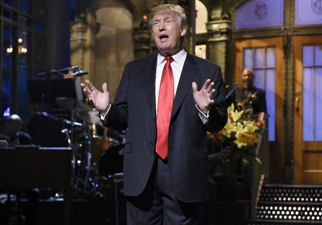 SATURDAY NIGHT LIVE -- "Donald Trump" Episode 1687 -- Pictured: Donald Trump during the monologue on November 7, 2015 -- (Photo by: Dana Edelson/NBC)