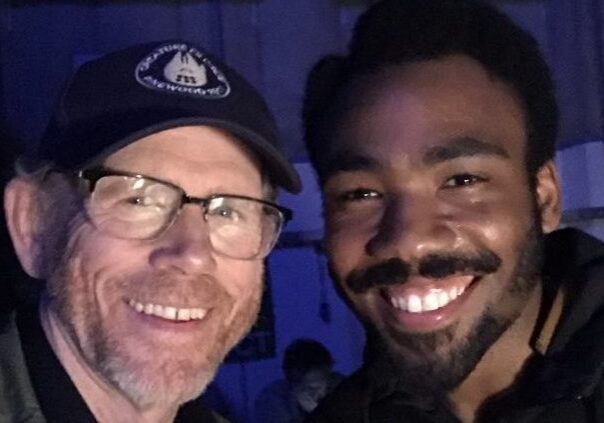 Ron Howard and Donald Glover on the set of Solo: A Star Wars Story