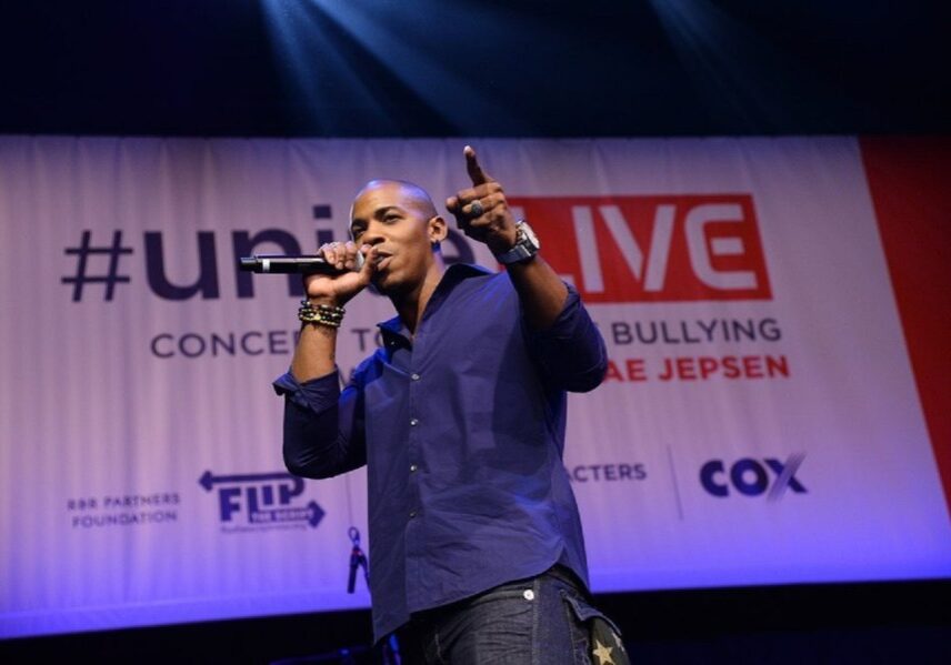 "USA Network, R&amp;R Partners Foundations Flip the Script, Cox Communications and MGM Resorts International host #UniteLIVE: The Concert to Rock Out Bullying headlined by recording artist Carly Rae Jepsen" -- Pictured: Mechad Brooks from Necessary Roughness -- (Photo by: Ethan Miller/USA Network)