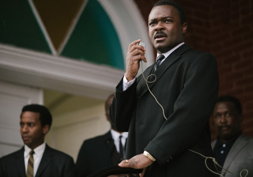 Foreground: David Oyelowo plays Dr. Martin Luther King, Jr. in SELMA, from Paramount Pictures, Pathé, and Harpo Films.