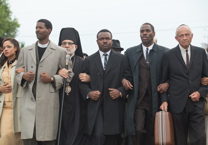 Left to right: Tessa Thompson plays Diane Nash, Corey Reynolds plays Rev. C.T. Vivian, David Oyelowo plays Dr. Martin Luther King, Jr. and Colman Domingo plays Ralph Abernathy in SELMA, from Paramount Pictures, Pathé, and Harpo Films.